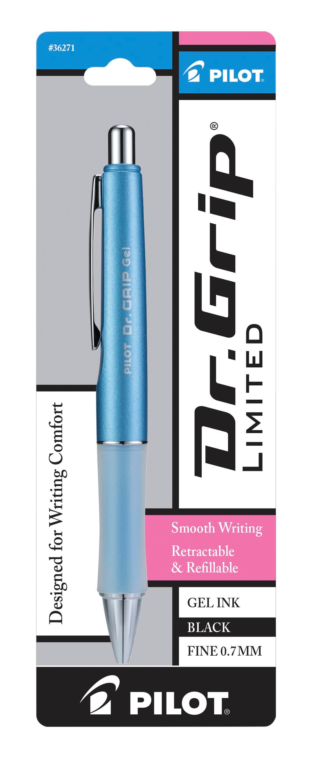 Pilot Dr. Grip Limited Gel Ink Retractable Rolling Ball Pen, Ice
